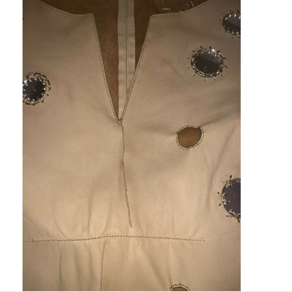 PRADA NAPPA LEATHER CROP TOP BLOUSE EU SIZE 42 *RIPPED* FITS LIKE A US Size 4 - Picture 5 of 13